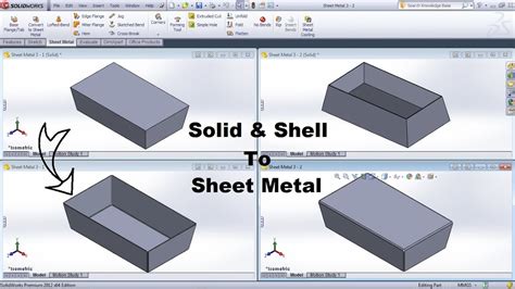 convert solid to sheet metal solidworks|convert SolidWorks to sheet metal.